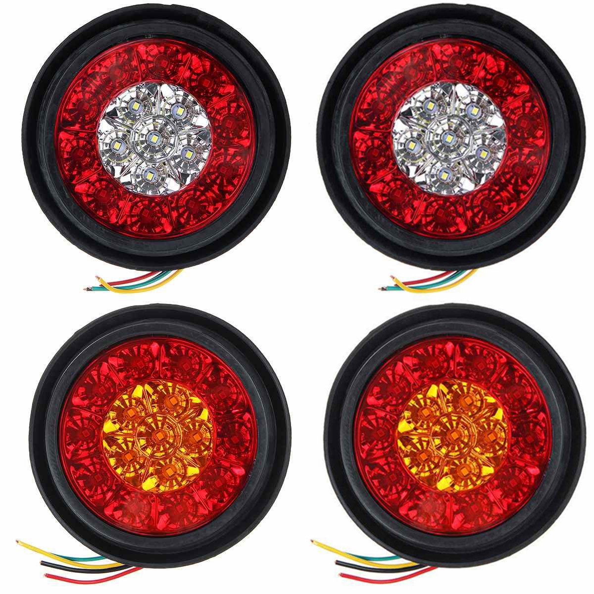 16LED de dos colores de la luz trasera de goma anillo de camión redondo luz trasera Rojo Amarillo/Rojo Blanco Carmon MK-128