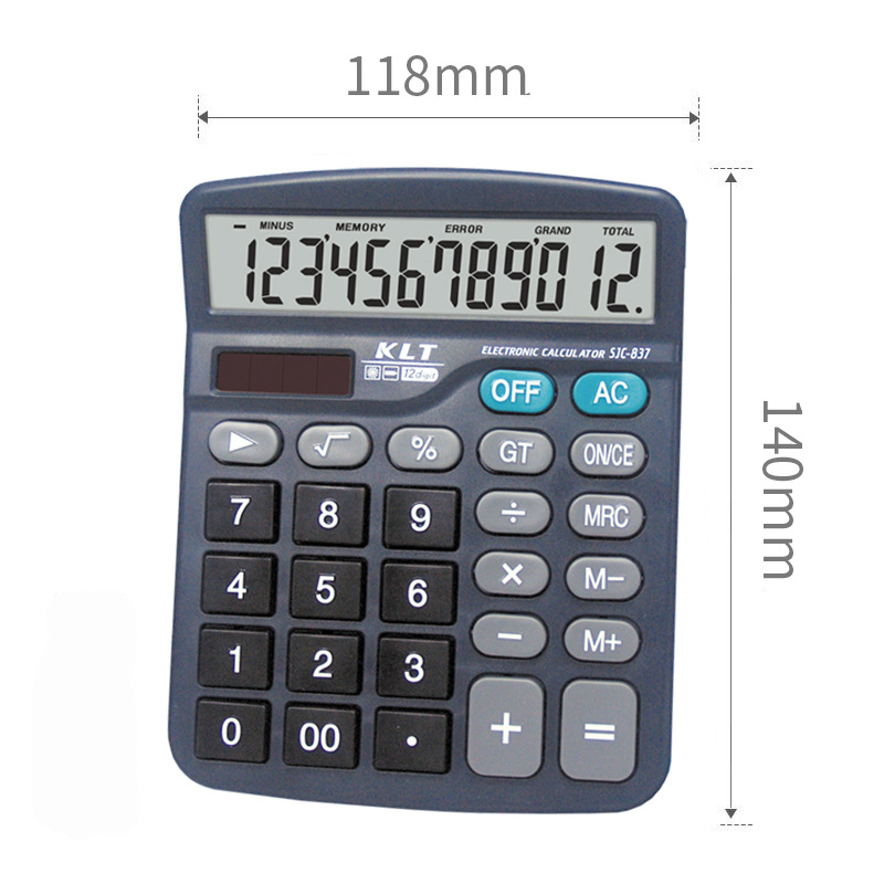 Calculadora de escritorio solar y batería de 12 dígitos