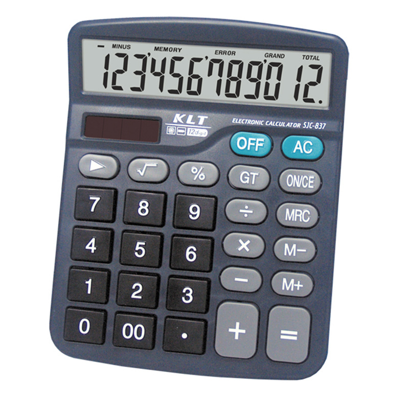 Calculadora de escritorio solar y batería de 12 dígitos