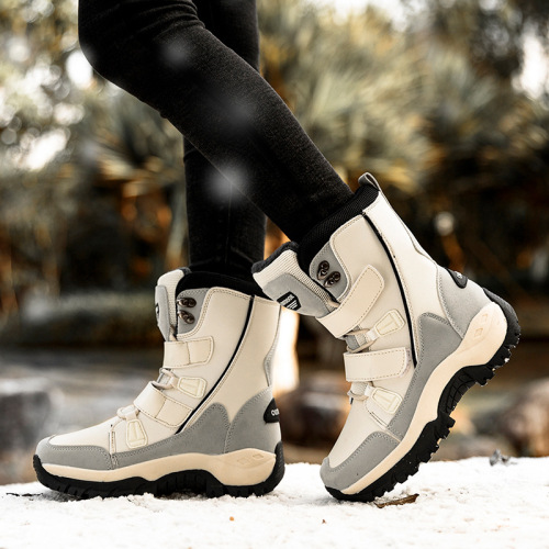 2024 Autumn and Winter Plush Cotton Boots Thickened Cotton Shoes Warm Snow Boots Mid-calf Women's Boots Amazon Cross-Border European and American Women