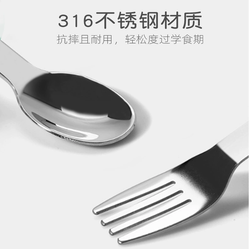 Children's silicone cartoon spoon, dinosaur, tableware, set, wholesale