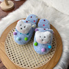 Winter cartoon keep warm slippers indoor, with little bears