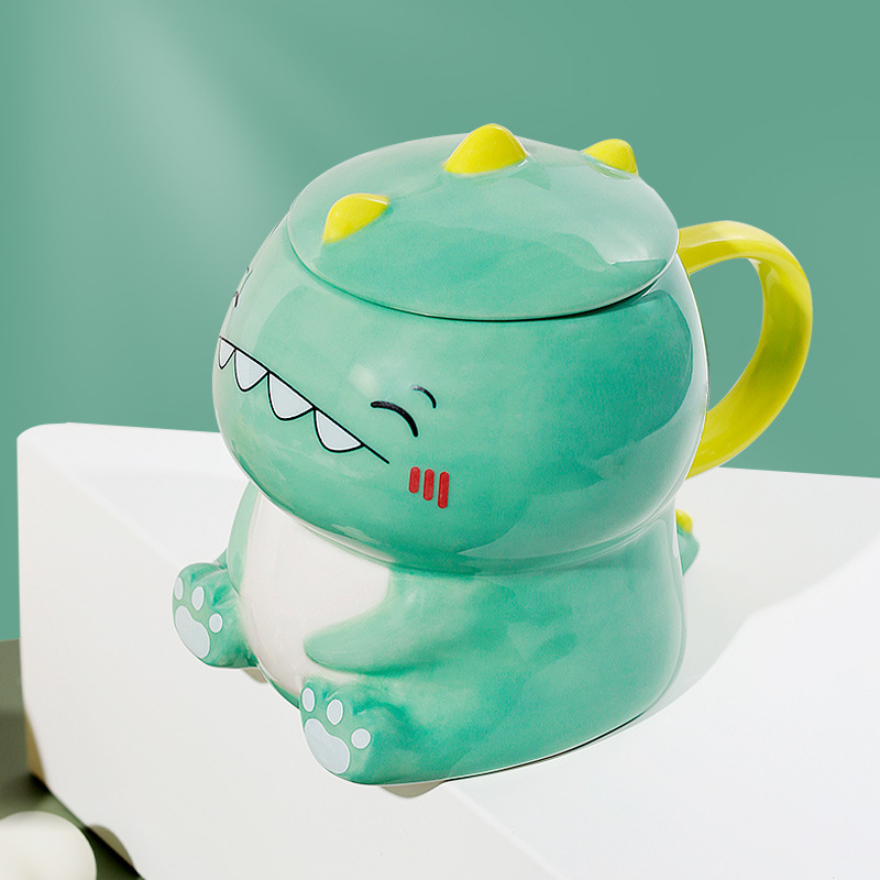 Ins Japanese Style Breakfast Cute Dinosaur Ceramic Cup Personalized Creative Coffee Cup Cartoon Mug Water Cup