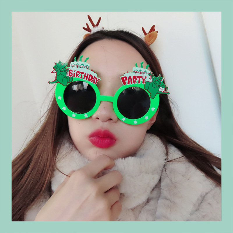 Gafas decorativas con forma de pastel de cumpleaños happy birthday de ABS para fiesta