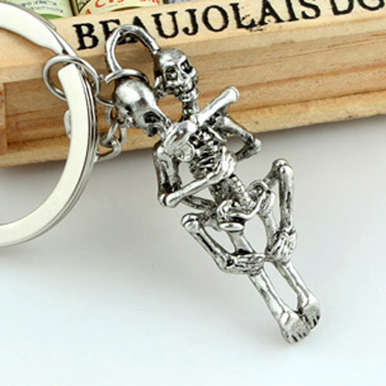 w76 dead love personality high quality couple key chain cute skull key chain/key ring