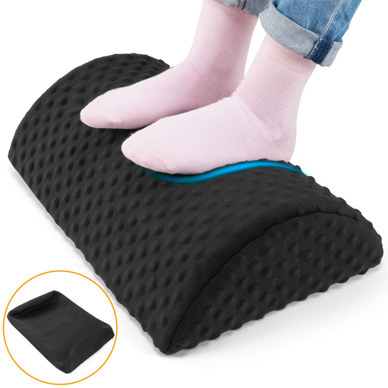 Amazon Oficina resto almohadilla del pie semicilíndrico pierna almohada reposapiés espuma terciopelo alto rebote esponja pedal