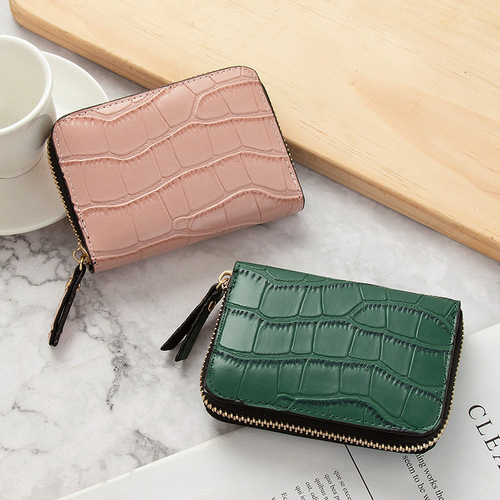 New Style Wallet Women's Mini Korean Crocodile Pattern Multi-functional Anti-magnetic Multi-slot Driver's License Retro Bank Wallet 