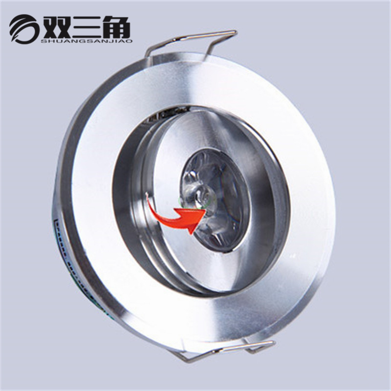작은 1W 황소의 눈 램프 LED 천장 램프 다운 라이트 도매 오프닝 42MM-45MM 고광택 모래 실버 미니 220V 스포트라이트