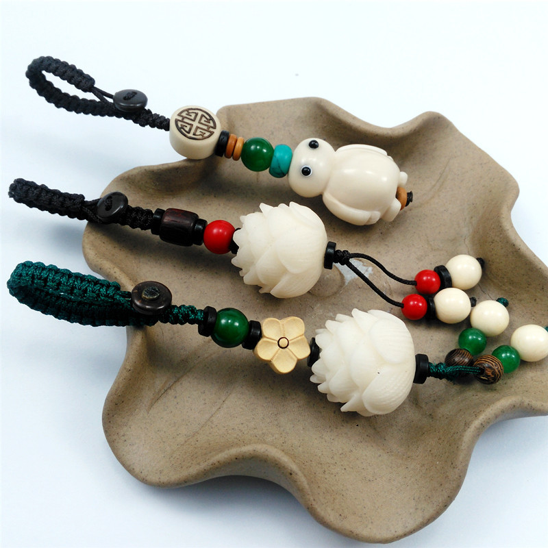Bodhi Key Mobile Phone Pendant Handmade Woven DIY Bodhi Lotus Mobile Phone Chain Keychain Bag Hanging Ornaments Lanyard