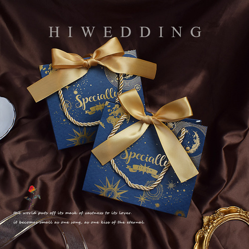 Creative European style ins wedding supplies handbag wedding candy box new Chinese style forest high-end portable wedding candy bag