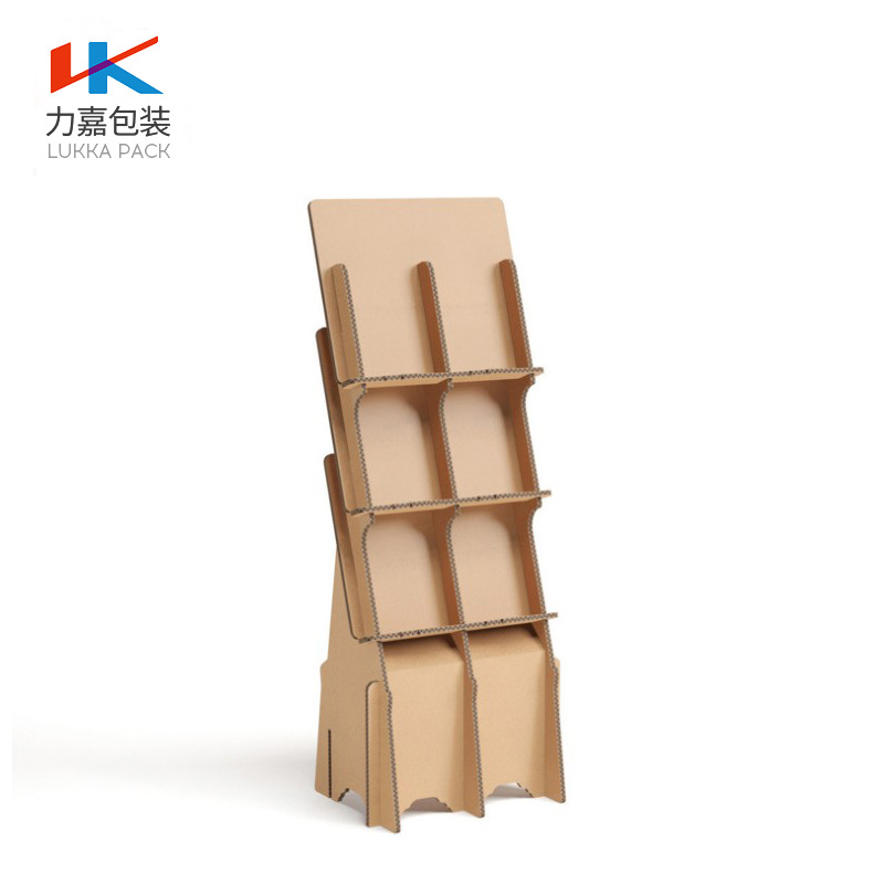 力嘉包装瓦楞纸板六宫格展示架创意摆件生产环保展示盒环保纸盒