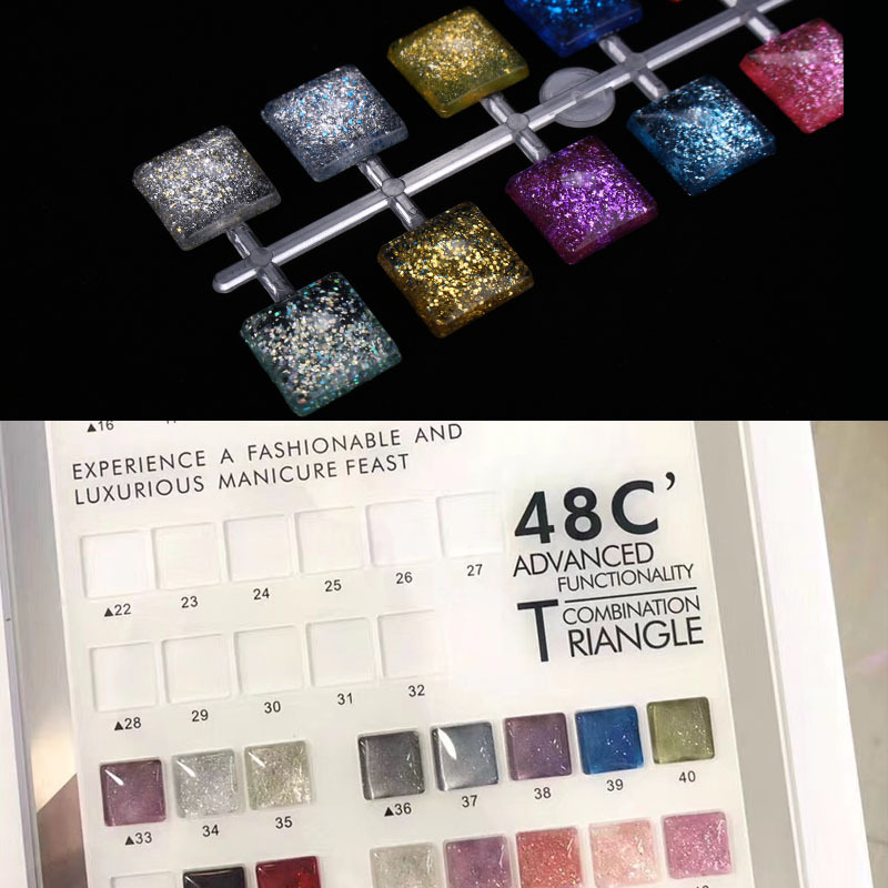 Nuevo cuadrado japonés tarjeta de color de vidrio de alta permeabilidad tarjeta de visualización de pegamento de vinilo 1.5 * 1.5