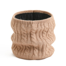 双面双色围巾女针织围脖纯色麻花脖套男冬季百搭装饰高领2020新款