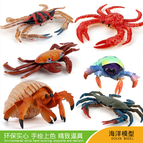 Cross-border marine toys solid crab hermit crab simulation toy model lobster popular science model children's toys