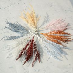 5叉薰衣草仿真花單支塑料小把花婚慶用花家居裝飾假花迷霧打底花