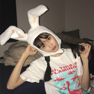 Wholesale soft sister plush Lin Xiaozhai with rabbit ears hat rabbit headgear photo props photo props Wholesale soft sister plush Lin Xiaozhai with rabbit ears hat rabbit headgear photo props photo props