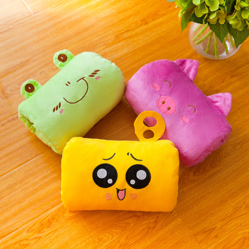 Invierno felpa juguete mano más cálido almohada tira de dibujos animados mano más cálido cojín empresa LOGO regalo fábrica al por mayor
