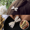 Hairgrip from pearl with bow, bangs, internet celebrity, Korean style