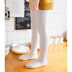 Baby Girl Knee-High Socks for Autumn/Winter, Knit Ribbed Padded Children's Leggings, Small Kids Thicker Warm Knee-High Socks