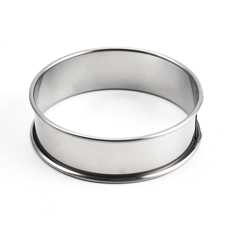 Fábrica en stock herramientas para hornear pastel mousse círculo tarta anillo limón tarta Acero inoxidable doble curling ronda galleta molde al por mayor