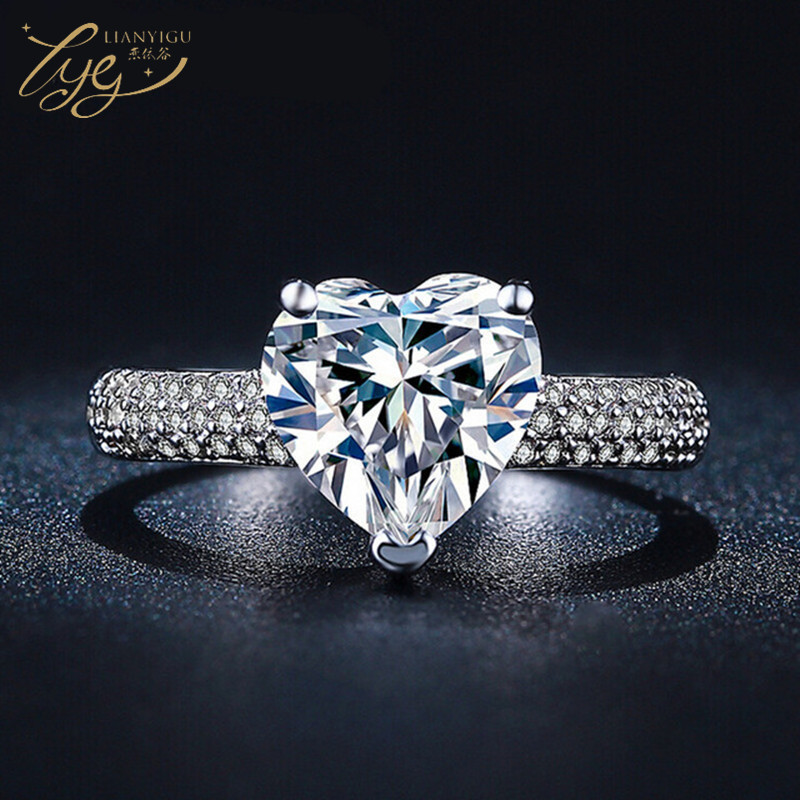 European and American Wedding Rings, Foreign Trade Heart-Shaped Diamond Rings, Fashionable Love Rings, Zircon Jewelry, Women's Accessories, Wholesale Jewelry