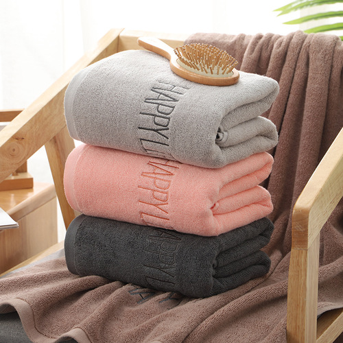 Wholesale pure cotton bath towels, soft for men and women, couple hotel household water-absorbent large towels with embroidered logo