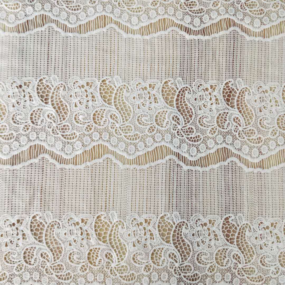 爆款牛奶丝满幅服装家居配饰童装裙子窗帘辅料蕾丝花边水溶刺绣