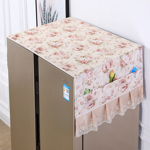 Refrigerator oven cover single-door refrigerator dust cover pastoral double-open refrigerator towel drum washing machine cover towel running volume