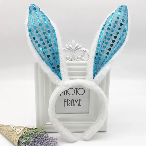 Blue nail sequins