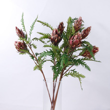 手感2头帝王花 家居装饰花 仿真花飞蓟人造花假花 插花 外贸出口