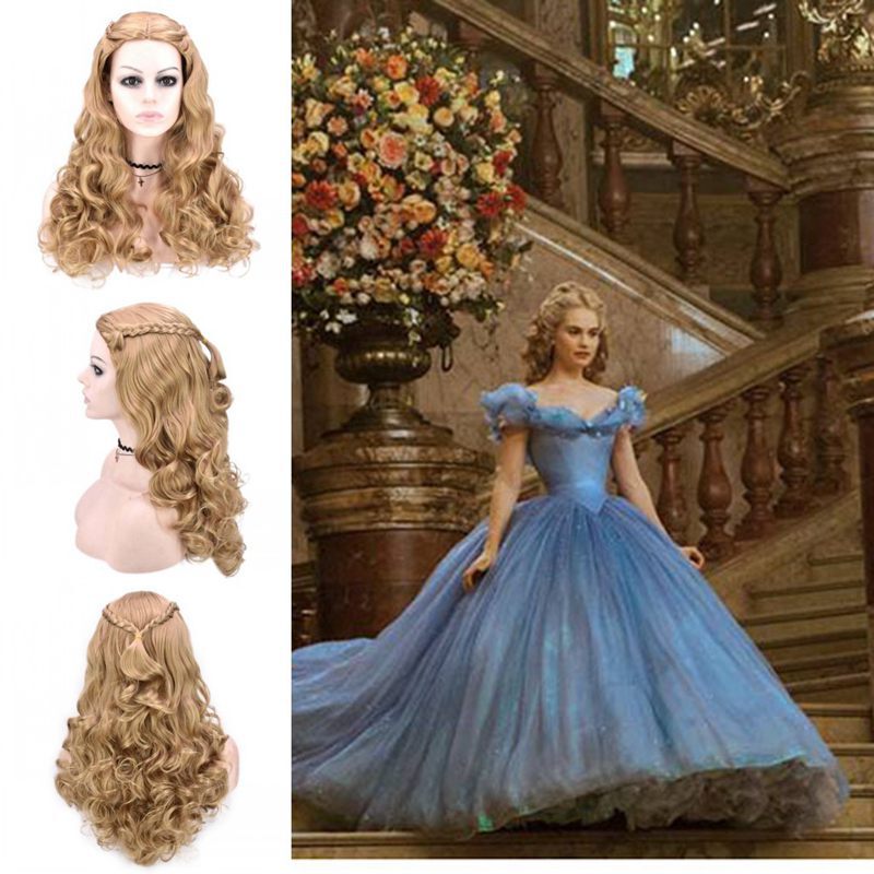 wig cinderella wig court version plate hair cinderella princess wig cos long curly hair wig cinderella wig court version plate hair cinderella princess wig cos long curly hair