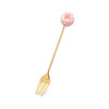 Cute donut, mixing stick, coffee fruit fork, dessert spoon