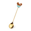 Cute donut, mixing stick, coffee fruit fork, dessert spoon