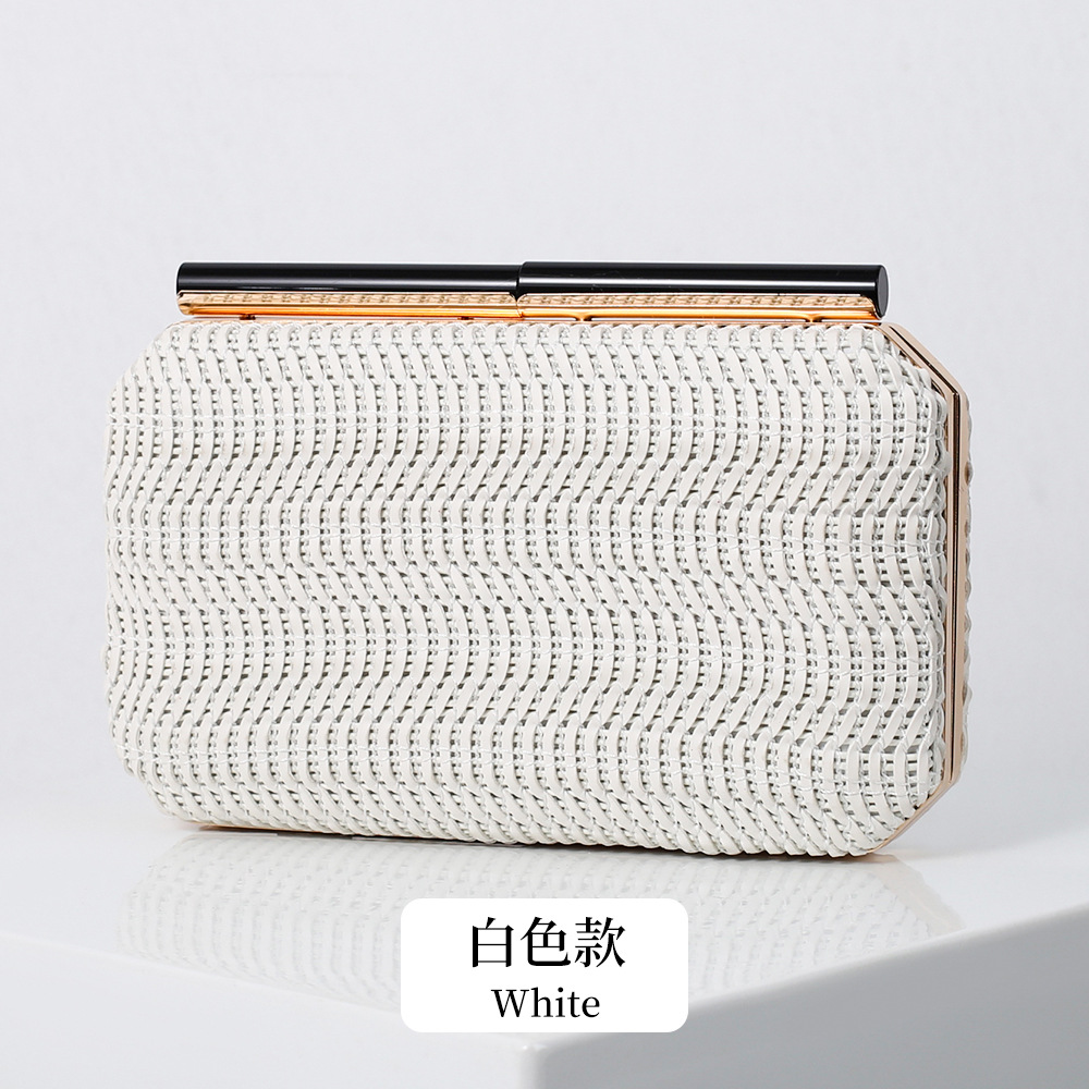 Nuevo transfronterizo tejido pu bolsa de banquete europeo y americano elegante hombro de las mujeres bolso de embrague vestido todo partido cena bolsa mujeres