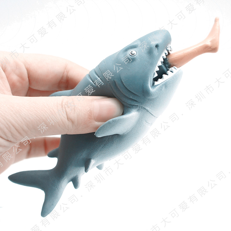 Man-eating Shark Squeeze Shark spit feet fun creative toys Squeeze funny stress relief toys prank venting