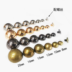 Wholesale 8mm-20mm zinc alloy semi-circle rivets diy leather goods with screws round mushroom rivets luggage bottom nails