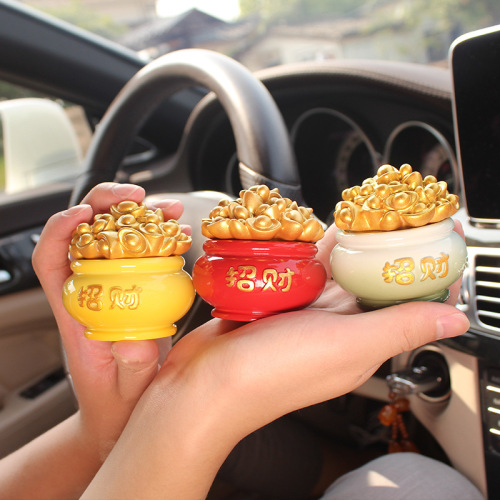 Car aromatherapy cornucopia ornaments, resin handicraft ornaments, creative home ornaments, car ornaments, which can hold balm