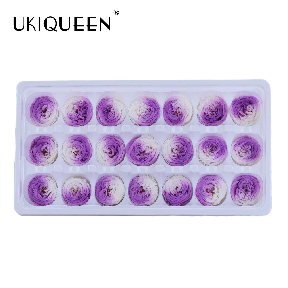 2-3cm 21 piezas hechas a mano DIY flor eterna Austin cabeza de la flor accesorios al por mayor chocolate