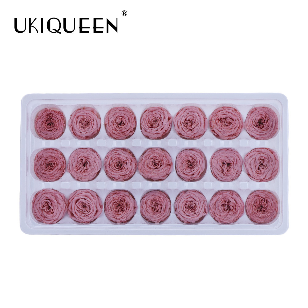 2-3cm 21 piezas hechas a mano DIY flor eterna Austin cabeza de la flor accesorios al por mayor chocolate