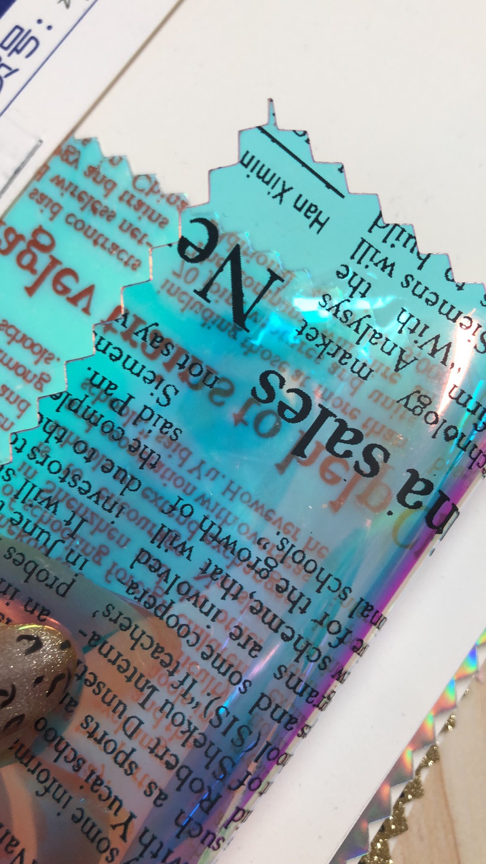 pvc镭射膜 PVC印花星星幻彩 tpu幻彩透明印花 黑色字母幻彩报纸纹