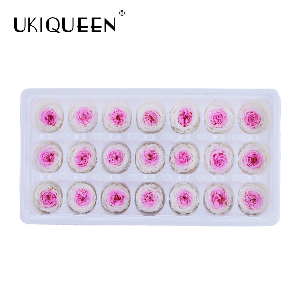 2-3cm 21 piezas hechas a mano DIY flor eterna Austin cabeza de la flor accesorios al por mayor chocolate