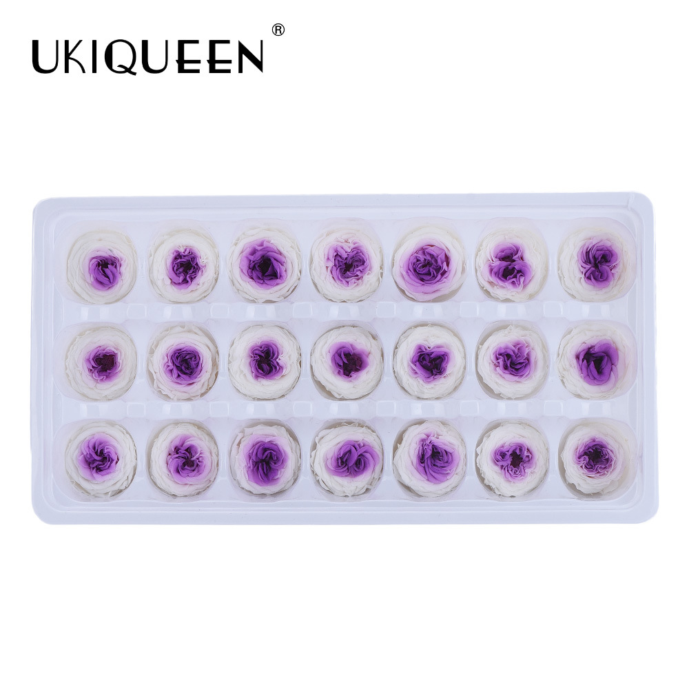 2-3cm 21 piezas hechas a mano DIY flor eterna Austin cabeza de la flor accesorios al por mayor chocolate