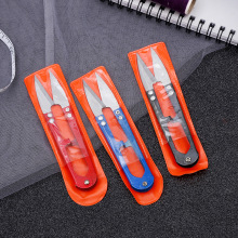 剪线头的小剪刀  批发U型弹簧纱剪修线彩色喷塑十字绣鱼线小剪刀