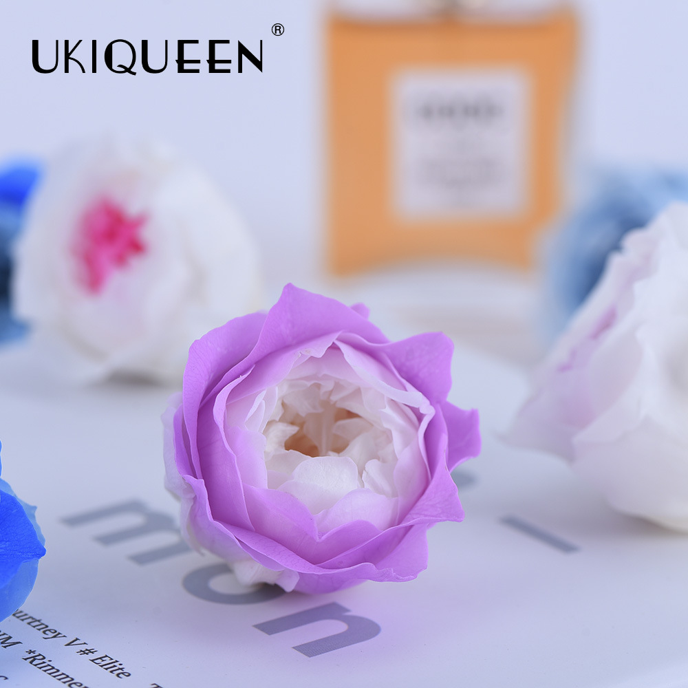 3-4cm 10 piezas DIY flor eterna Austin Rosa flor cabeza Yunnan origen al por mayor regalo del Día de San Valentín