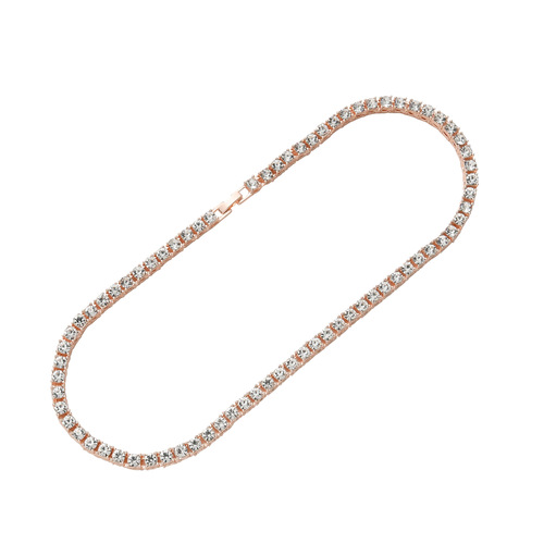 5MM tennis jewelry necklace European and American round niche hip-hop men's and women's alloy hiphop jewelry bracelet for men