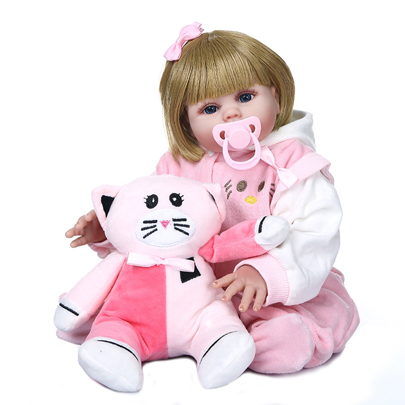 48cm cuerpo completo silicona renacido niño renacido bebé simulación muñeca lindo