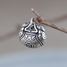 金鹿王 S925银复古时尚diy编绳手链挂坠吊饰女款文艺简单银配件