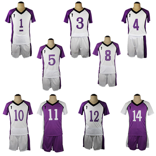 Shiratorizawa High School COS Uniforms Volleyball Junior Shiratorizawa Academy Sports Short-Sleeved School Uniforms Full Team Uniforms