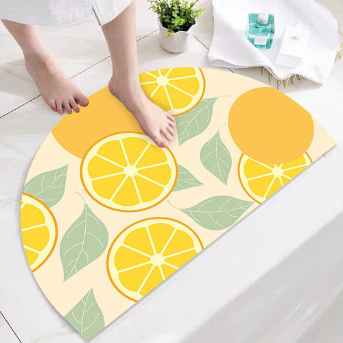 Semi-circular floor mat entrance bedroom bathroom door water-absorbent non-slip bathroom floor mat entrance door mat fan-shaped carpet
