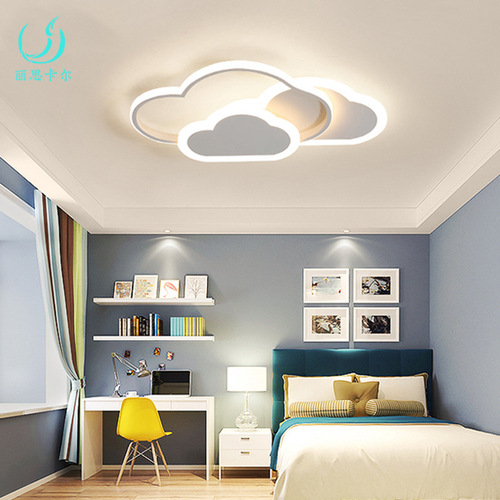 Nordic bedroom lamp children's room ceiling lamp led modern simple creative warm love lamp cloud lighting